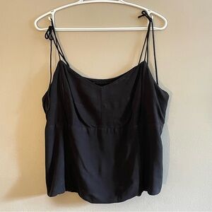 ✌️2/$10✌️Old Navy Black Tie-Strap Cropped Tank w Smocked Back – Plus Size 2X EUC